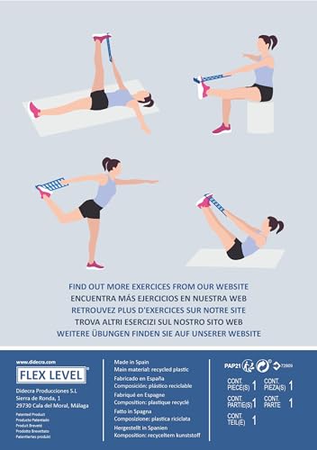 Flex Level (estiramientos Fitness Pilates Yoga rehabilitación Deporte) (Negro)