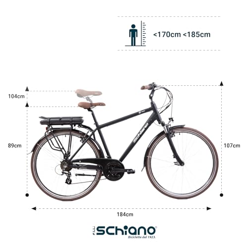 F.lli Schiano E-Ride 28'', Bicicleta Electrica de Paseo, Hombre , Negra