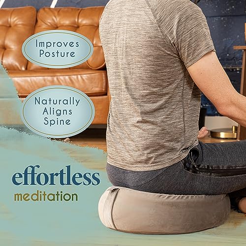 Florensi - Cojín de meditación (40,6 x 40,6 x 12,7 cm), Almohada de meditación de Terciopelo Grande, cojín de Yoga