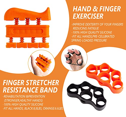 Fortalecedor de agarre de mano,hand grip antebrazo fortalecer, 10 piezas de entrenador de antebrazo con agarre de resistencia ajustable, fortalecedor de muñeca, gyroball ejercitador estirador de dedos