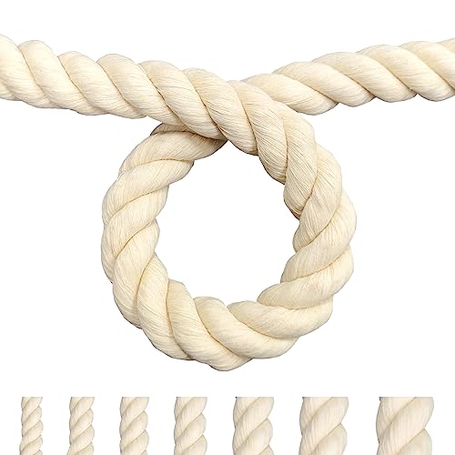 FOSER Cuerda de algodón, hilo de macramé, cordón de algodón para manualidades, proyectos decorativos, juguetes para mascotas (30 mm (2 m)