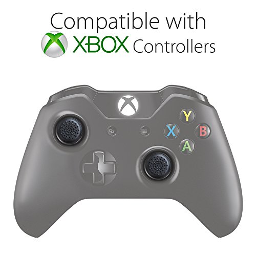 Fosmon Tapas de Agarre del Controlador analógico de Silicona del Pulgar (Paquete de 4/2 Pares) para Controladores Xbox One, Controlador Elite - Negro