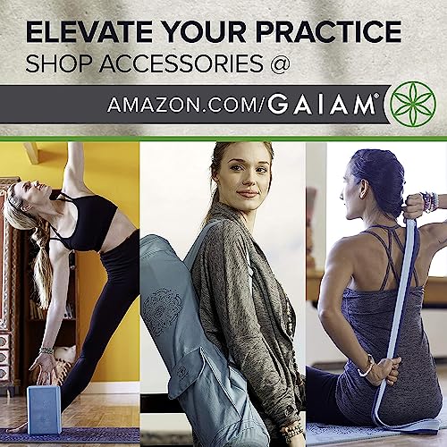 Gaiam Esterilla de yoga de color sólido antideslizante para todo tipo de yoga, pilates y entrenamientos de suelo, arenisca, 5 mm