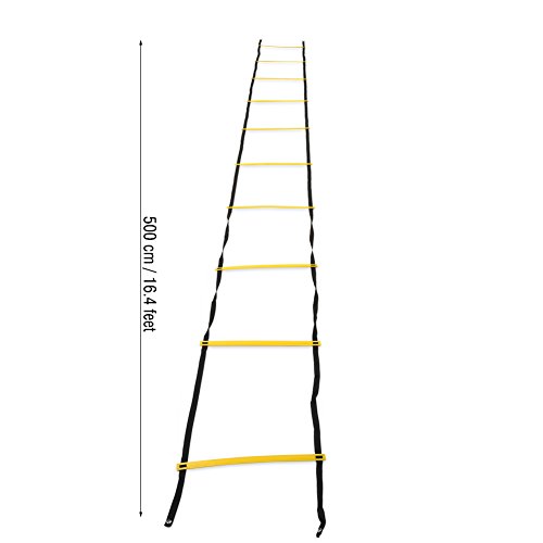 Gavigain Escalera de Agilidad de Entrenamiento de Velocidad Duradera, Equipo de Ejercicio de pies para Deportes de fútbol (5.5 Meters 10 Yuan)