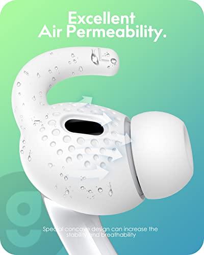 Gcioii 3 Pares AirPods Pro 2 Ear Hooks Orejeras Antideslizantes Accesorios de Silicona [Bolsa de Almacenamiento añadida] Accesorios Compatible con Apple AirPods Pro 2.ª Generación 2022 (Blanco)
