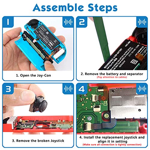 Geekria Kit de reparación de Joystick de Repuesto, Piezas de Repuesto para Interruptor analógico y Nintendo Switch Joy-con, Piezas de reparación