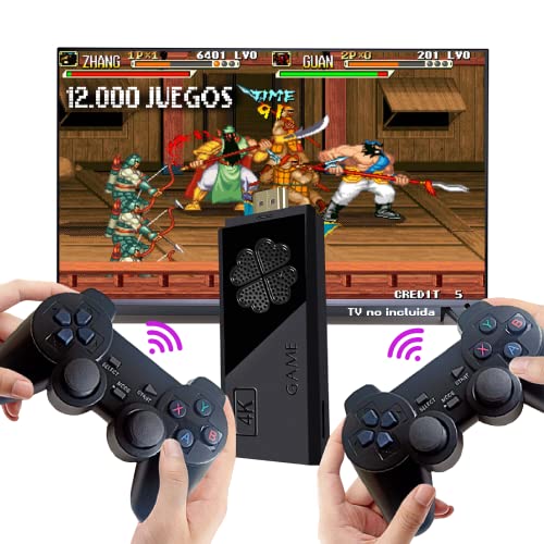 Genérico Consola Retro Arcade, Videoconsola inalámbrica, 12.000 juegos, HDMI, vídeo juego 2 mandos, 64gb, consola inalámbrica, MAME/PS1/GB/GBA/GBC/MD/SFC/FC/ATARI
