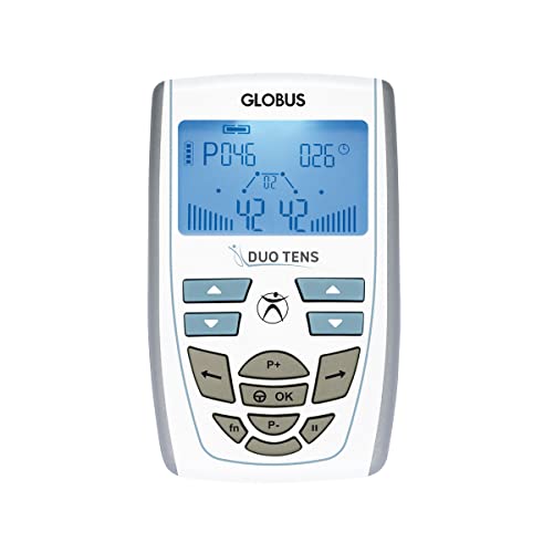 Globus | Duo Tens, Electroestimulador de 2 Canales, 20 Programas para el Tratamiento de los Síntomas Dolorosos más Comunes