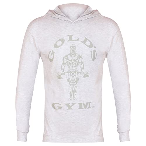 Gold´s Gym Hooded Camiseta con Capucha, Hombre, Blanco, L