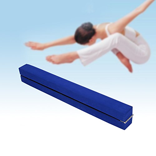 GOTOTOP - Barra de gimnasia plegable de 220 cm, equilibrio plegable de gimnasia, barras de equilibrio para gimnasio formación, azul