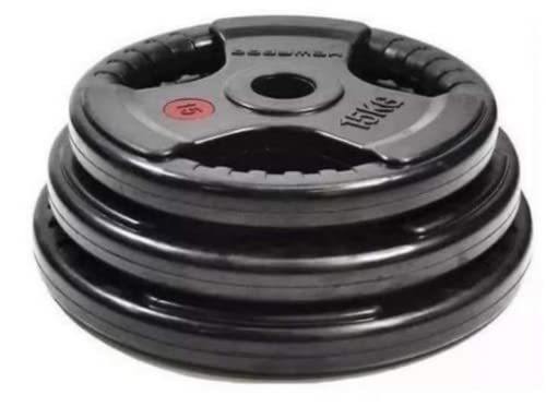 Grupo Contact- Discos de Pesas de 15 kg con Agujero estándar de 28 mm, compatibles con Las Barras habituales de musculación y con agarres para el Entrenamiento Libre. - Fitness