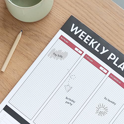 Grupo Erik Bloc planificador semanal A3 Genérico - Organizador semanal - Planificador semanal - Planning escritorio - Material escolar y papeleria oficina