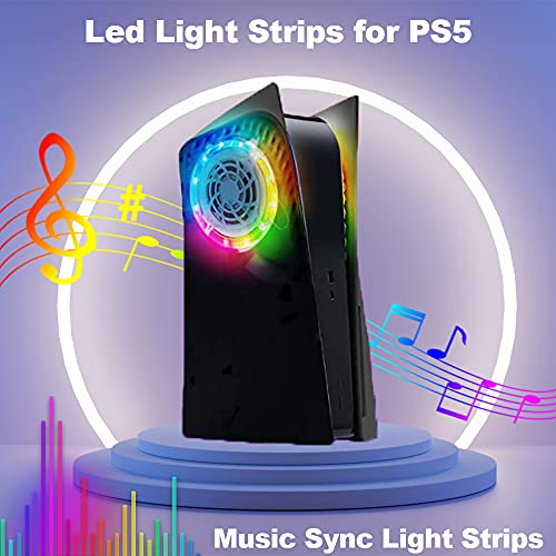 GZW-Shop PlayVital RGB LED Tira de Luces con Control Remoto para PS5 Consola Banda iluminación de Luz DIY Accesorios para Playstation 5