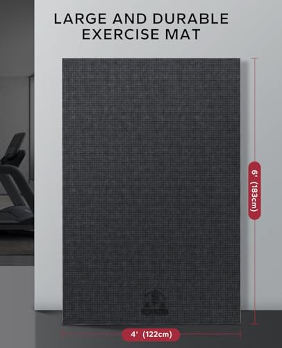 HAPBEAR Esterilla Deporte Grande-183×122cm×8mm, Esterilla Yoga para Ejercicio en Casa, Pilates, Gym