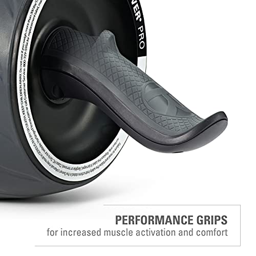 Harbinger AB Carver Pro con rodilleras, rueda de ejercicio de rodillo Ab, equipo de fitness para gimnasio en casa, color negro