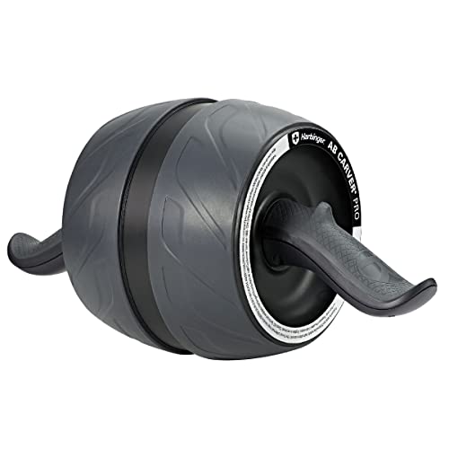 Harbinger AB Carver Pro con rodilleras, rueda de ejercicio de rodillo Ab, equipo de fitness para gimnasio en casa, color negro