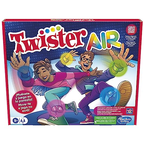 Hasbro Gaming Juego Twister Air - Juego Twister Air con aplicación RA - Se Conecta con Dispositivos Inteligentes - Juegos Activos de Fiesta - Edad: A Partir de 8 años