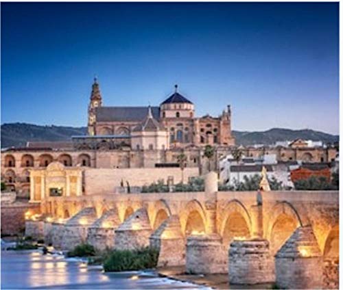 HCYEFG Puzzle 1000 Piezas Puente Romano Y Río Guadalquivir Gran Mezquita Córdoba España Arte Bricolaje para Adultos Mayores Adultos
