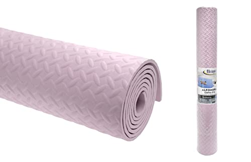 HERSIG - Esterilla Yoga Antideslizante Mediana de Tamaño 90x188x0,8cm Color Rosa Claro