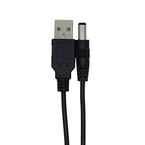 HiLetgo 5pcs USB 2.0 A Male to DC 5.5x2.1mm 5 Volt USB to DC Convert Cable Charge Power Cable Black Max 2.5 Amp Power Cable
