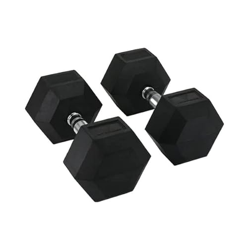 Hit Fitness Dumbbells Hex | 15 kg hexagonales, Unisex, Negro, 15.0kg, Pair