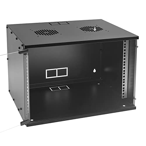 HMF 65707-02 - Armario para servidores (19 pulgadas, 7 U, 400 mm de profundidad, puerta de cristal, color negro)