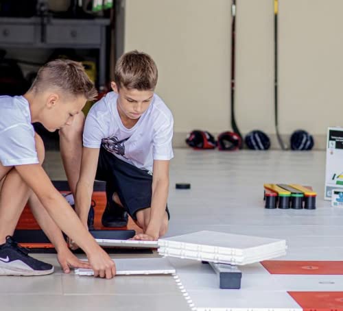 Hockey Revolution 360 Zone Lit - Baldosas de entrenamiento profesional para pisos - Mejora el ejercicio de manejo de palos - Zona de práctica interior y exterior con aplicación de entrenador de hockey