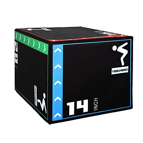 Holleyweb Caja de salto pliométrica de espuma 3 en 1 para entrenamiento de salto y acondicionamiento, caja de salto pliométrica para entrenamiento de salto, ejercicio de fitness