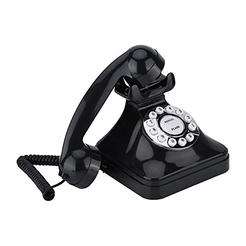 Hopcd Teléfono Antiguo, teléfono Fijo Retro Antiguo con Pedestal Antideslizante + Flash + remarcación + Reserva para el hogar/Oficina, teléfono con Cable