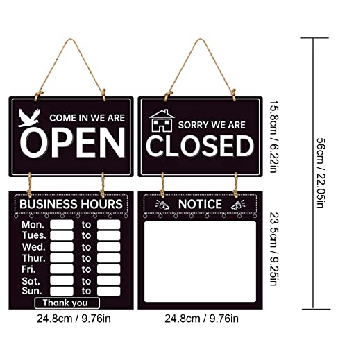 horario comercial doble cara, letrero decorativo bienvenida, horario comercial para negocios, gimnasio, abierto y cerrado, cartel con horario apertura