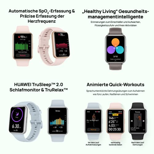 HUAWEI Watch Fit 2 Smartwatch con GPS, Llamadas Bluetooth, Gestión de Vida Saludable, Batería Larga Duración, Animaciones Entrenamiento Rápido, Monitorización SpO2, Azul