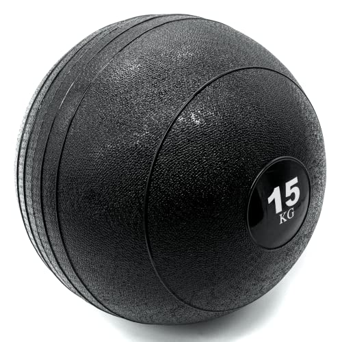 Hypefit Slam Ball Balón Medicinal 15 Kg, Bola de Peso Goma, Relleno de Arena, Lanzamientos sin Rebote, Entrenamiento Fuerza, Tonificación (15)