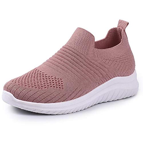IDEAL ONLINE Zapatos deportivos para caminar para mujer, transpirables, ligeros, amortiguadores de golpes, para deportes cruzados, Pink, 39 EU