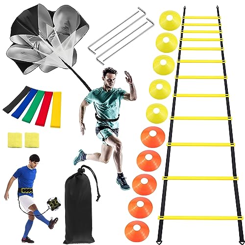 IIRC Agility Ladder - Escalera de Entrenamiento de fútbol, Kit Entrenamiento Velocidad, Fútbol Trainer Agilidad de fútbol,Escalera de Agilidad,Accesorios de Entrenamiento