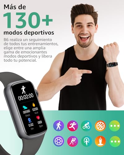 IMFRCHCS Reloj Inteligente Mujer Hombre, 1.47''Smartwatch con Oxímetro de Pulso (SpO2) Pulsómetro Sueño Podómetro, 137 Modos Fitness Deportivos, Impermeable IP68 Pulsera Actividad para Android iOS