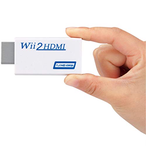 INF Adaptador de Wii a HDMI, adaptador convertidor de Wii a HDMI 720/1080P HD con salida de audio de 3,5 mm, convertidor de Wii a HDMI para Wii Monitor Beamer TV (blanco)