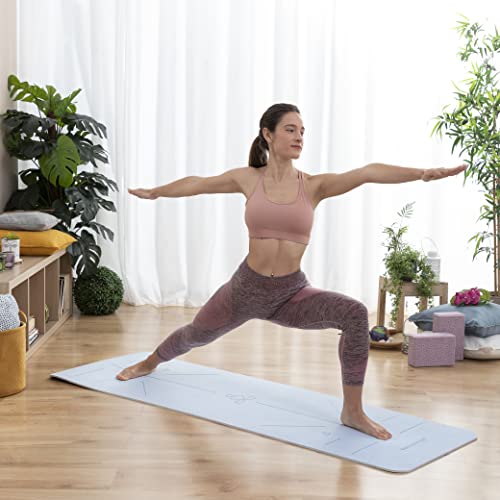 InnovaGoods esterilla pilates, yoga mat incluye lineas de posición corporal y correa stretch fácil transporte, ideal para realizar deporte en casa esterilla yoga antideslizante, TPE ecologico