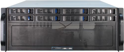 Inter-Tech 4U-4408 Estante Negro, Plata - Caja de Ordenador (Estante, Servidor, Acero, Negro, Plata, ATX,EATX,EEB,Mini-ITX,uATX, 4U)