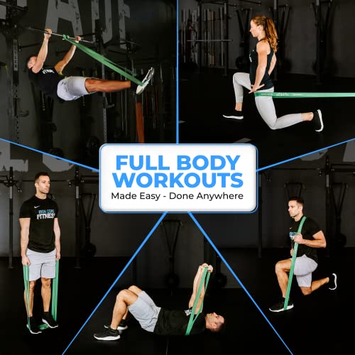 Iron Core Fitness Bandas de Resistencia física para dominadas, Gimnasia, Levantamiento de Pesas, Yoga, Crossfit, Boxeo y Flexiones, Libros electrónicos y Tabla de Ejercicios incluidos Verde XL