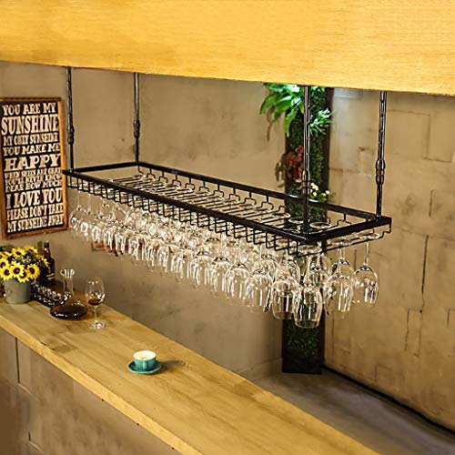 JHGJBJ Soportes para Copas Sostenedor del Vidrio de Vino del cubilete Colgando Estante Bar Escritorio Club (Color : Negro, Tamaño : 120 * 40cm)