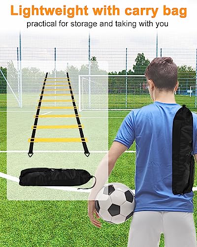 Jissta Speed ​​Agility Training Kit para Agilidad,Escalera de Agilidad 6M,12 Conos Deportivos y Entrenador de Patadas de fútbol,Equipo de Entrenamiento de fútbol para niños y Adultos