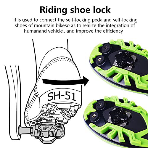 JPGhaha 2 Piezas Calas Shimano MTB SH51 Tacos de Bicicleta para Shimano SPD Spinning Juego de Calas para Pedales Compatibles con Shimano SPD Negro
