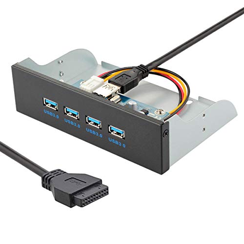 JSER U3-110 BD8-80 Xiwai USB 3.0 HUB 4 Puertos Panel Frontal a Placa Base 20Pin Conector Cable para bahía CD-ROM de 5.25 Pulgadas
