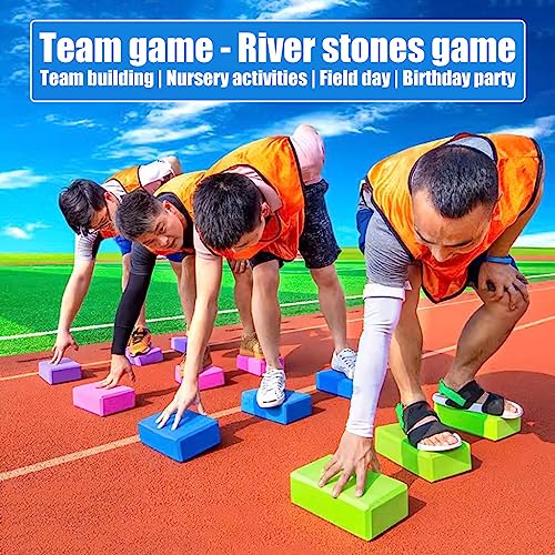 Juegos de trabajo en equipo Juegos de trabajo en equipo River Stones: trampolín de equilibrio, juegos de construcción de equipos de empresa River Stone, bloques de yoga EVA antideslizantes (Color : P