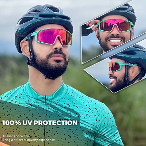 KAPVOE Gafas Polarizadas Hombre/Mujer MTB Gafas Running Bicicleta Montaña Ciclismo Gafas Sol Btt TR90 Gafas Deportivas Lentes Rojo