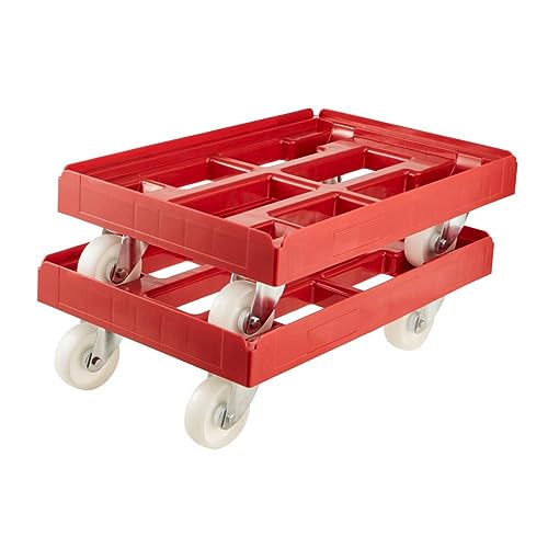 keeeper Rolf Plataforma con Ruedas para Transporte de Cajas o cestas, Carga máxima: 300 kg, Rojo, 61 x 41 x 19 cm