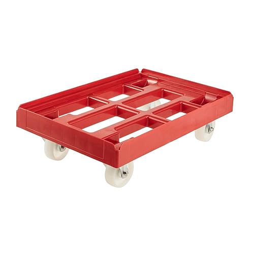 keeeper Rolf Plataforma con Ruedas para Transporte de Cajas o cestas, Carga máxima: 300 kg, Rojo, 61 x 41 x 19 cm