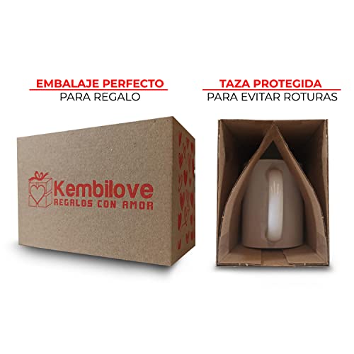 Kembilove Taza Personalizada Caricatura y Nombre – Taza de Café Aquí Bebe el Mejor Bombero del Mundo – Taza de Desayuno para la Oficina para Profesiones