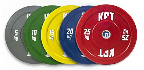 KFT Disco Bumper Competición Color - 10 kg, Disco Olímpico Bumper Halterofilia, Levantamiento de Peso, Disco Bumper Pesas