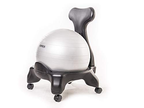Kikka Active Chair – Silla ergonómica con bola hinchable (gris, estándar)
